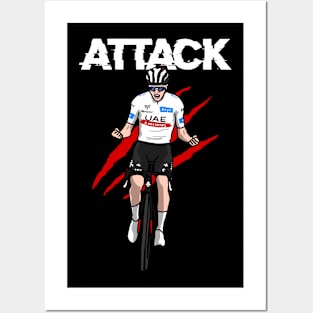 Pogacar attack Posters and Art